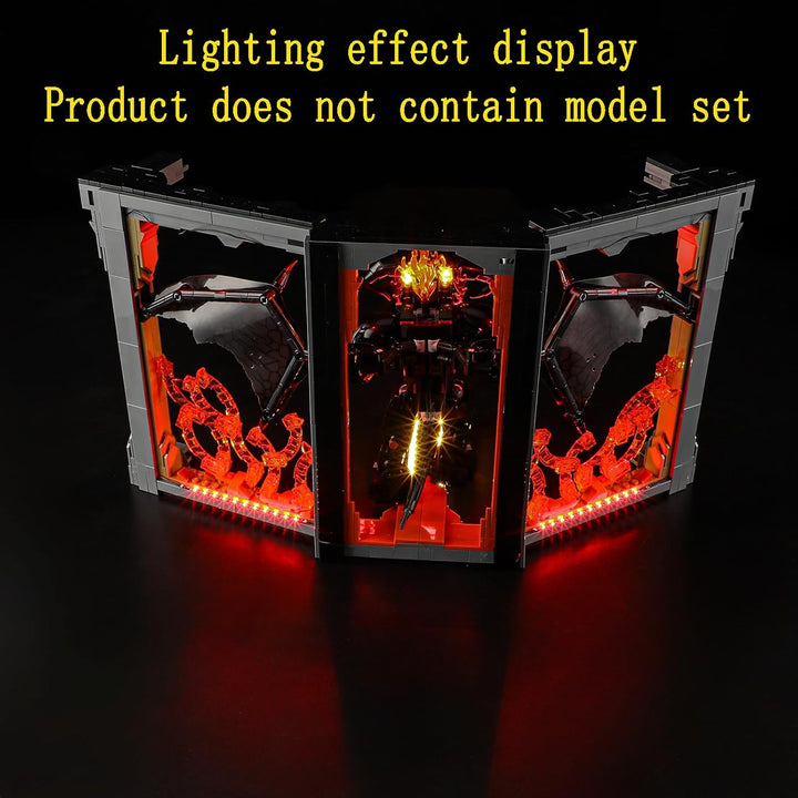 GEAMENT LED Licht-Set Kompatibel mit Lego Der Herr der Ringe Balrog Bücherstütze Icons 10367 Baustei