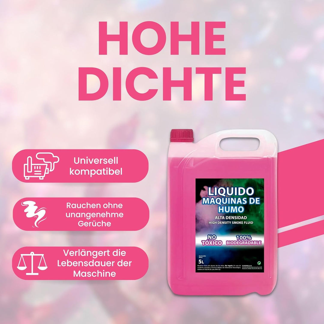 PLANTAWA Nebelfluid 5L | Flüssigkeit für Nebelmaschine mit Hoher Dichte | Ideal für Partys, Hallowee