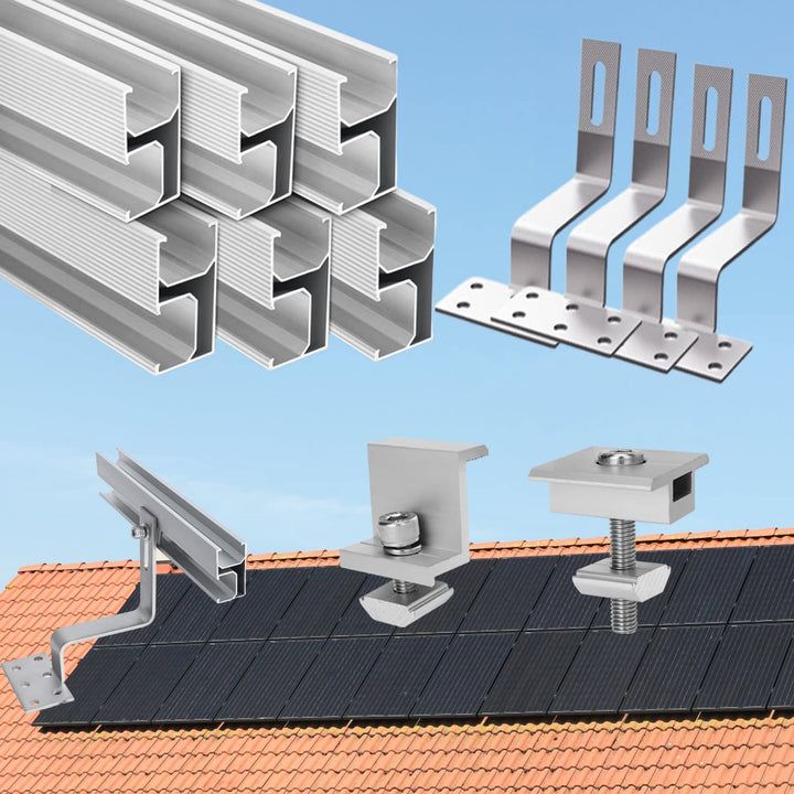 Solarmodul Halterung,Ziegeldach Solarpanel Halterung Dachhalterung für Aufachmontage Solar PV,Montag