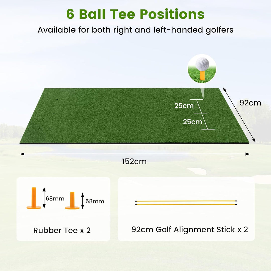 LIFEZEAL Golf Abschlagmatte inklusive Gummi Tee, Golf Matte zusammenrollen, Golf Abschlagmatte mit 6