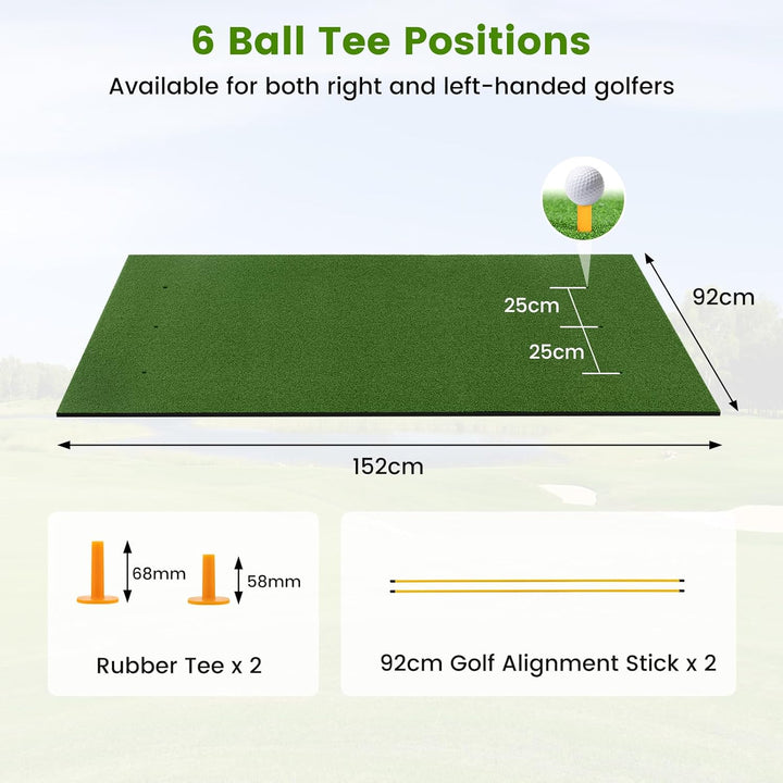 LIFEZEAL Golf Abschlagmatte inklusive Gummi Tee, Golf Matte zusammenrollen, Golf Abschlagmatte mit 6