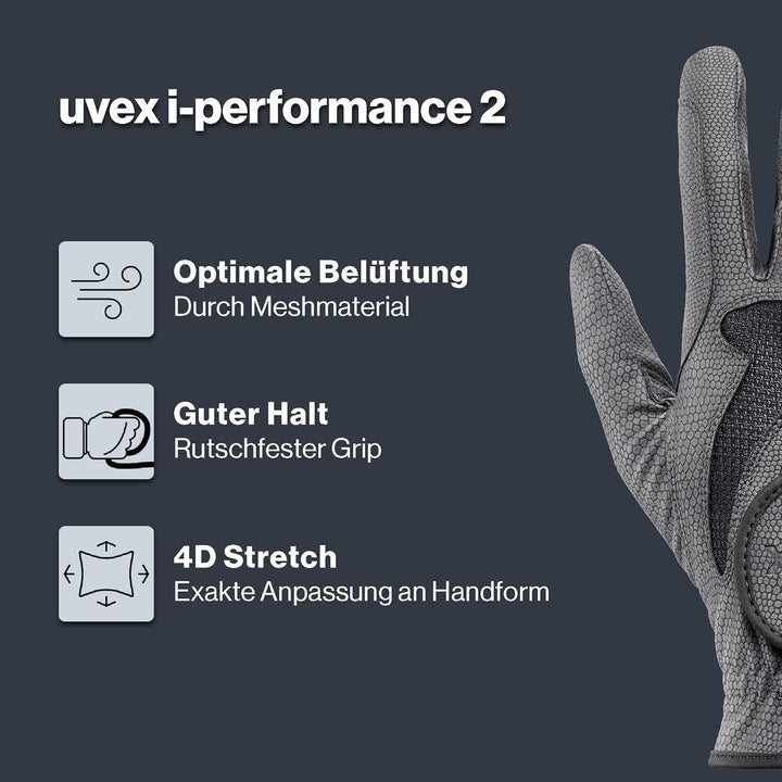 Uvex I-Performance 2 Reithandschuhe 9.5 anthracite-black, 9.5 anthracite-black