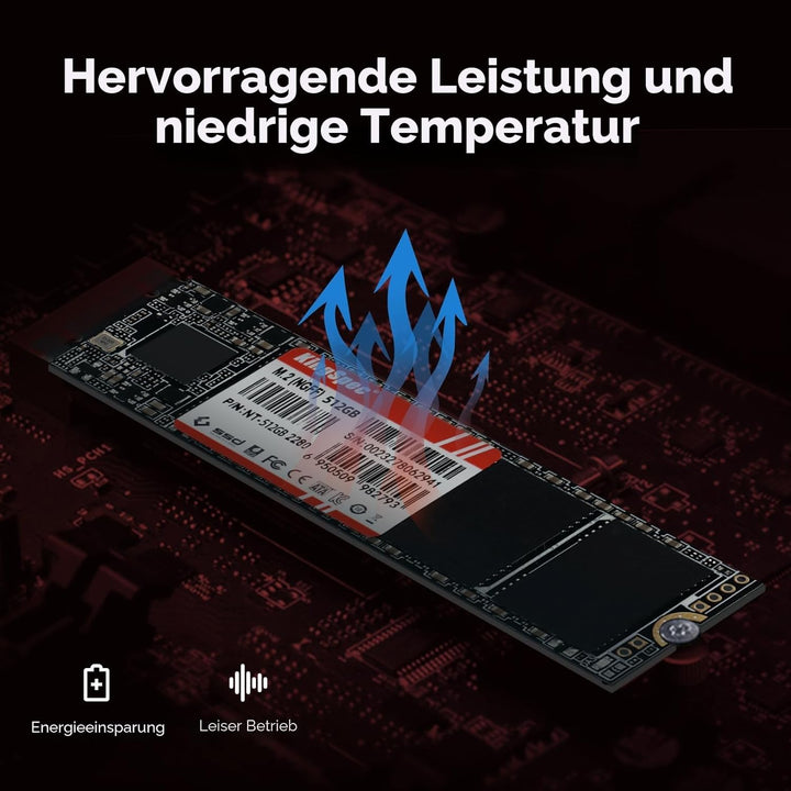 KingSpec 1TB M.2 SSD 2280, Interne Solid State Hard Drive-SATA iii 6Gb/s, M2 NGFF Disco Duro für Des