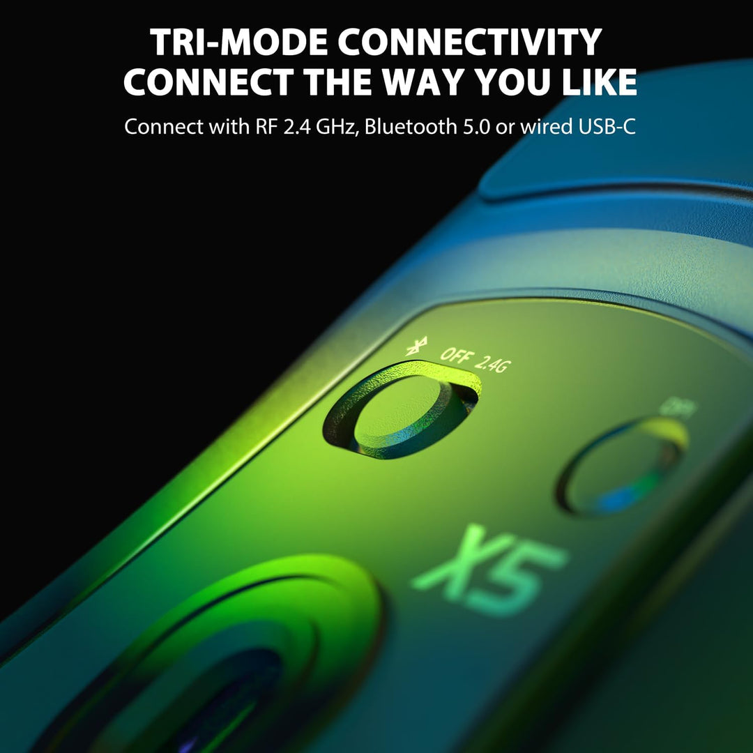 ATTACK SHARK X5 Ultra-leichte kabellose Gaming-Mäuse 49g,Tri-Mode Kabelgebunden/2.4G/BT5.0,PAW3312 P