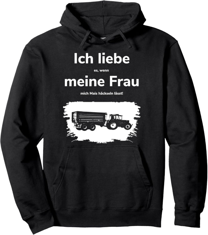 Landwirtschaft Mais häckseln Landwirt Ernte Traktor Mann Pullover Hoodie