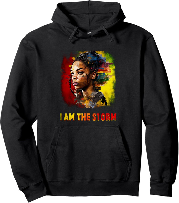I am The Storm Shirt Damen Schwarz History Month Grafik Pullover Hoodie
