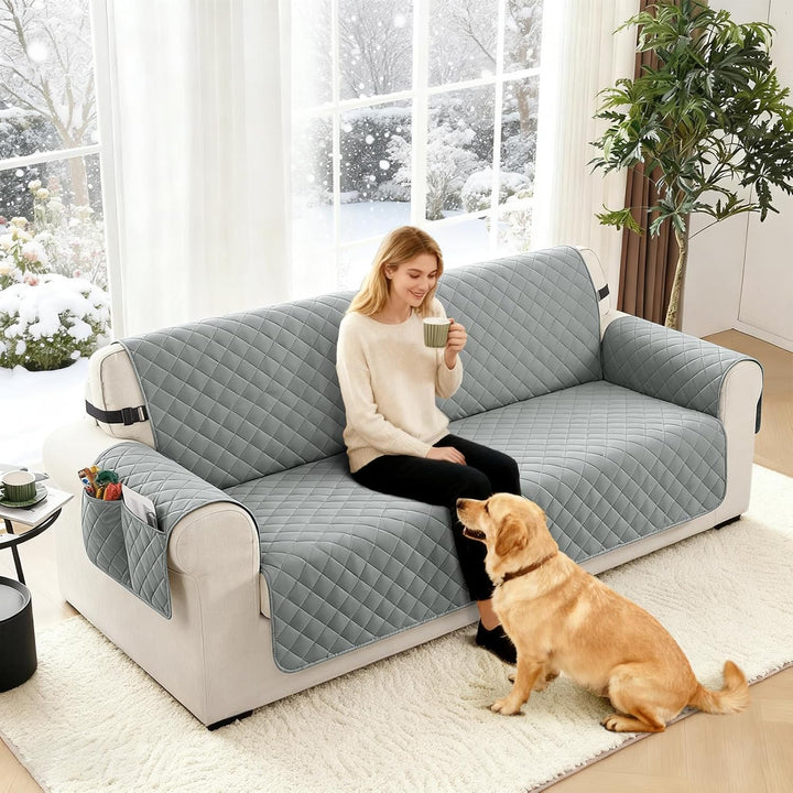 TAOCOCO Sofa Überzug, Sofabezug Wasserdicht Mit Gummiband，Wohnzimmer Anti-Rutsch Gepolsterter Sofasc