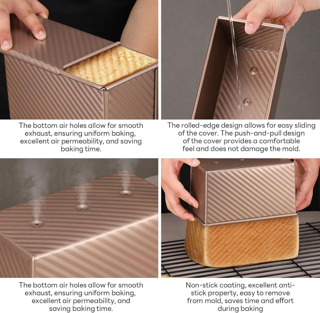 1000g Toastbrot Backform Mit Deckel, Kastenform Kuchen Rechteckig Kuchenform Eckig Kastenform Brotba