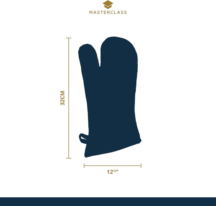 MasterClass Deluxe Professional Schwarzer Handschuh für einen Backofen, Schwarz Ofenhandschuh, Ofenh