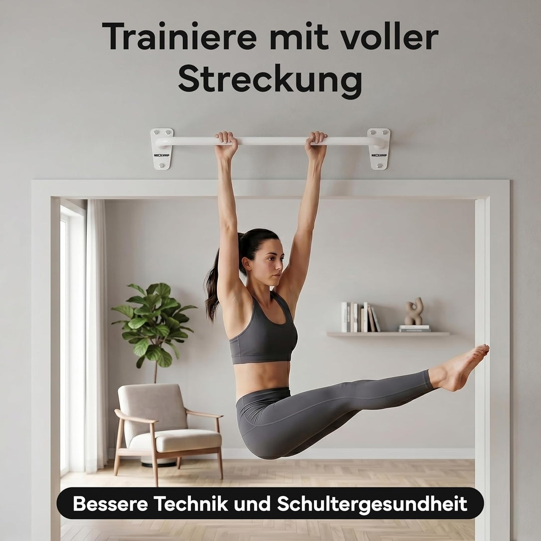 NEOLYMP Klimmzugstange Wandmontage bis 200kg – Stabile Pull Up Bar aus Premium Stahl für Home Gym, O