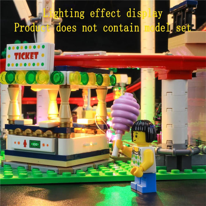 GEAMENT LED Licht-Set Kompatibel mit Lego Achterbahn (Roller Coaster) - Beleuchtungsset für Creator