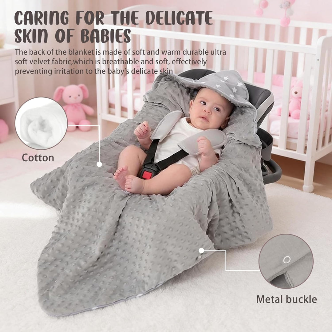 BORDEAG Einschlagdecke Babyschale, 90 X 90 cm Baby Einschlagdecke, Musselin Einschlagdeckes Babyscha