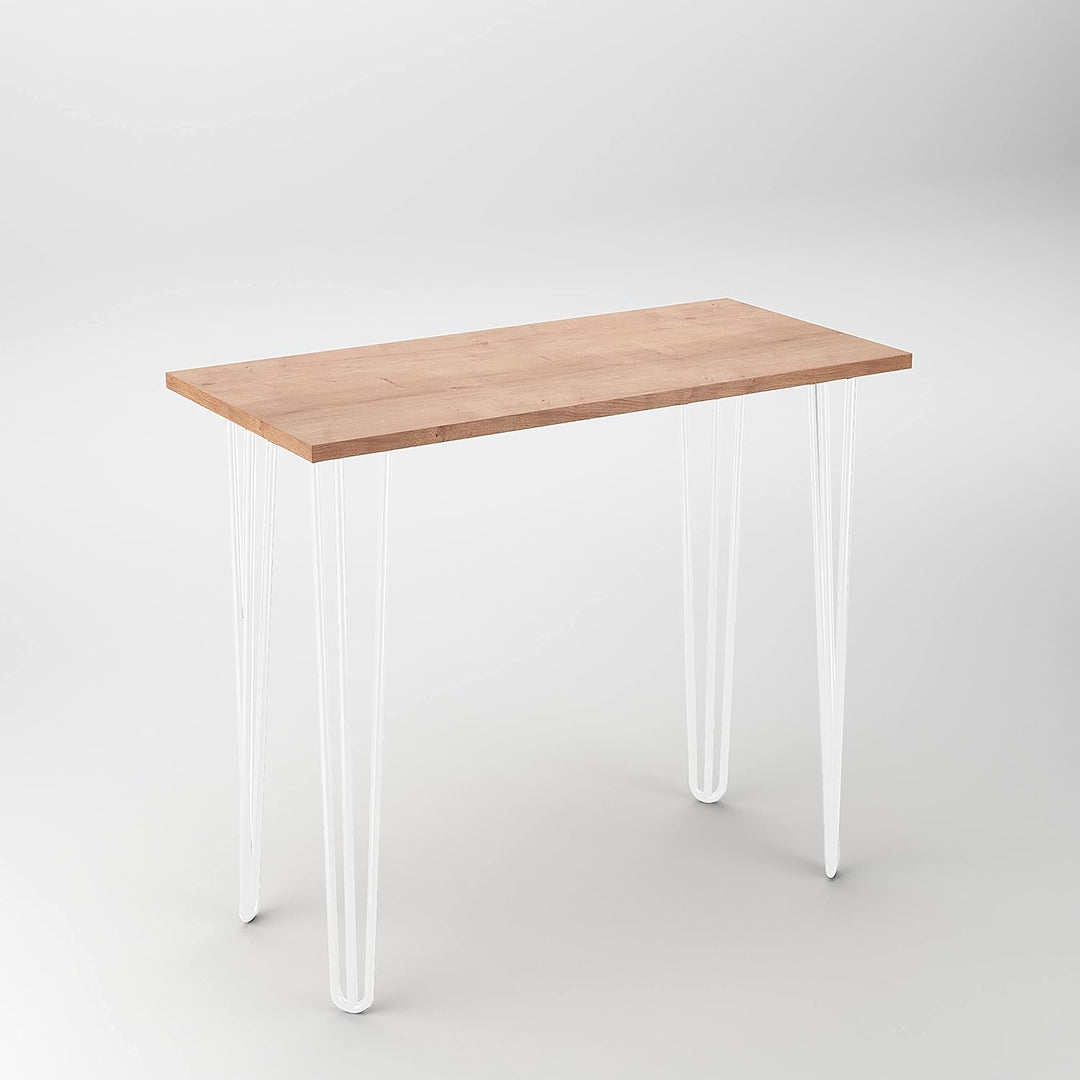 Emuca - Set aus 4 Set aus vier Hairpin 3-Stangentischbeinen, Höhe 710 mm, weiss lackiert, stahl 12x7