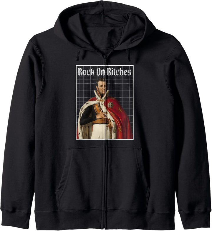 Rock n Roll Vintage Renaissance Art Style Rock On Bitches Kapuzenjacke