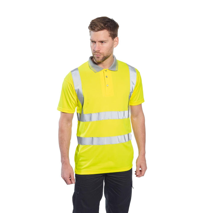 Portwest Warnschutz Kurzarm Polo Shirt, Grösse: XL, Farbe: Gelb, S477YERXL XL Gelb, XL Gelb