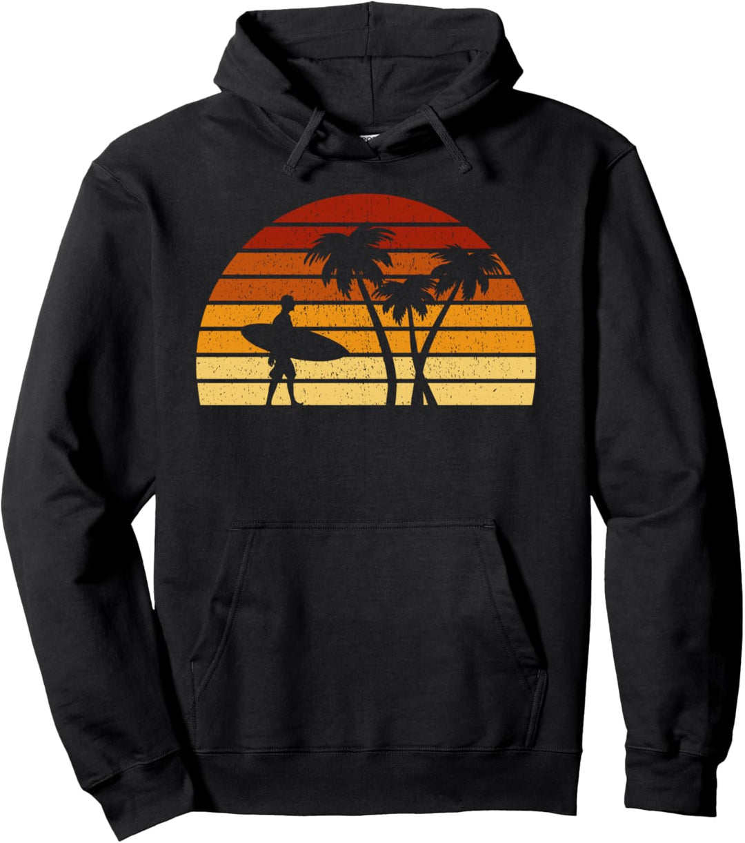 Vintage Sonne Surfen Geschenk für Surfer und Wellenreiter Pullover Hoodie