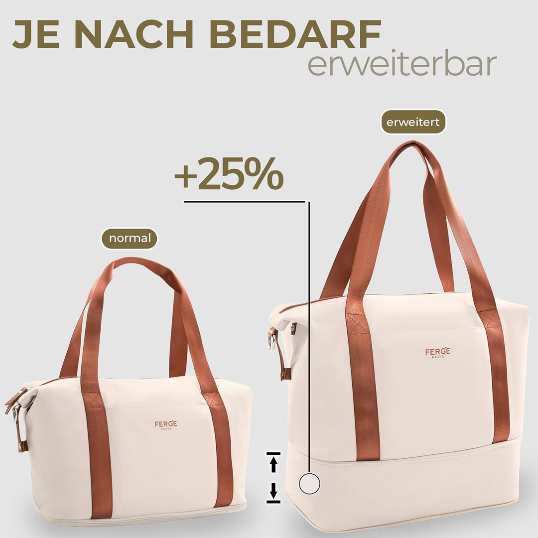 FERGÉ Handgepäck Koffer Set 3 teilig Kabinenkoffer Hartschale 55 x 40 x 22 cm + Reisetasche + Kultur