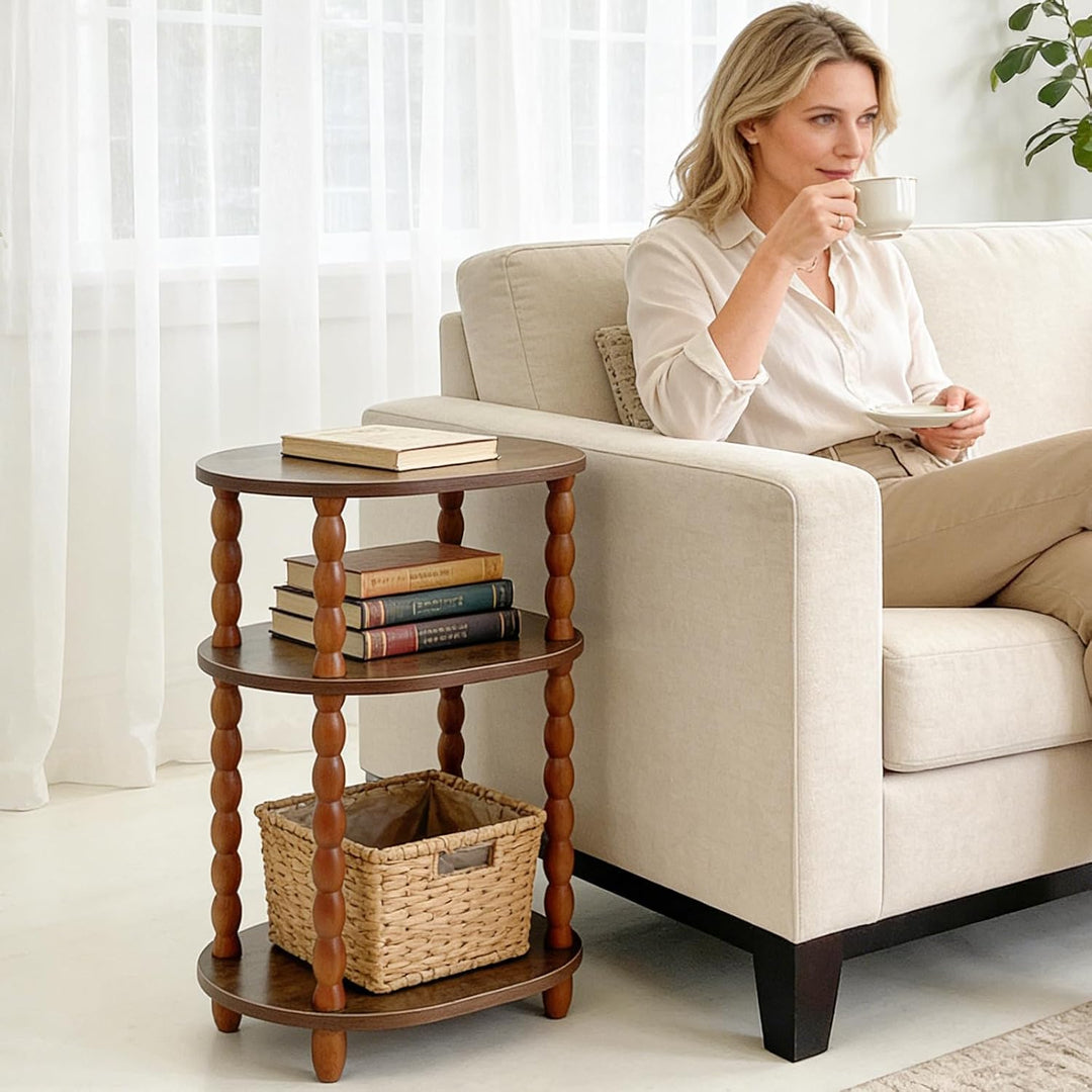 Holztisch, Kleiner Couchtisch &amp; Beistelltisch, multifunktionaler Mini Tisch für Bett, Couch, Wohnzim
