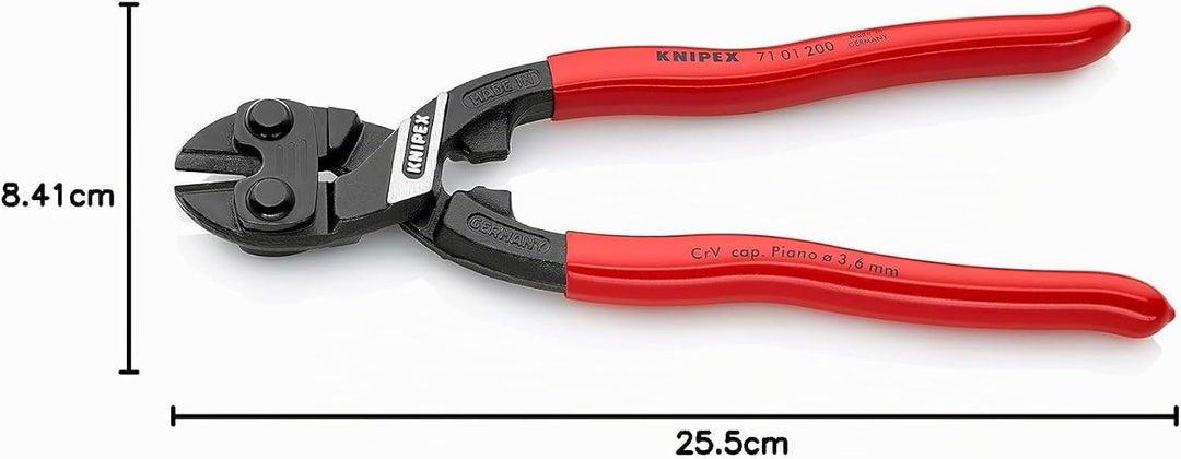 Knipex CoBolt® Kompakt-Bolzenschneider schwarz atramentiert, mit Kunststoff überzogen 200 mm (SB-Kar