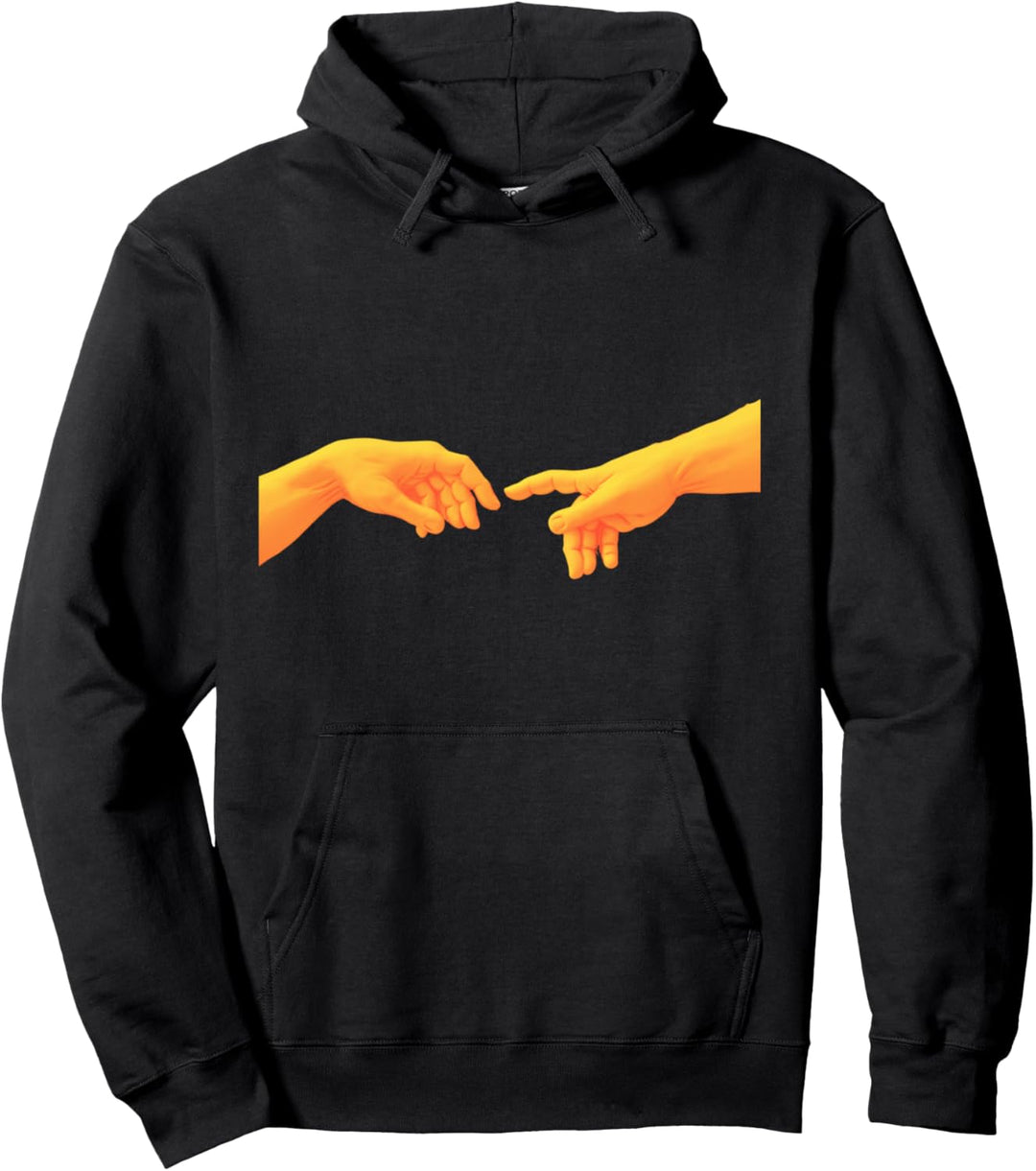 Erschaffung von Adam Michelangelo Gelbe Hände Gelb Sonne Pullover Hoodie