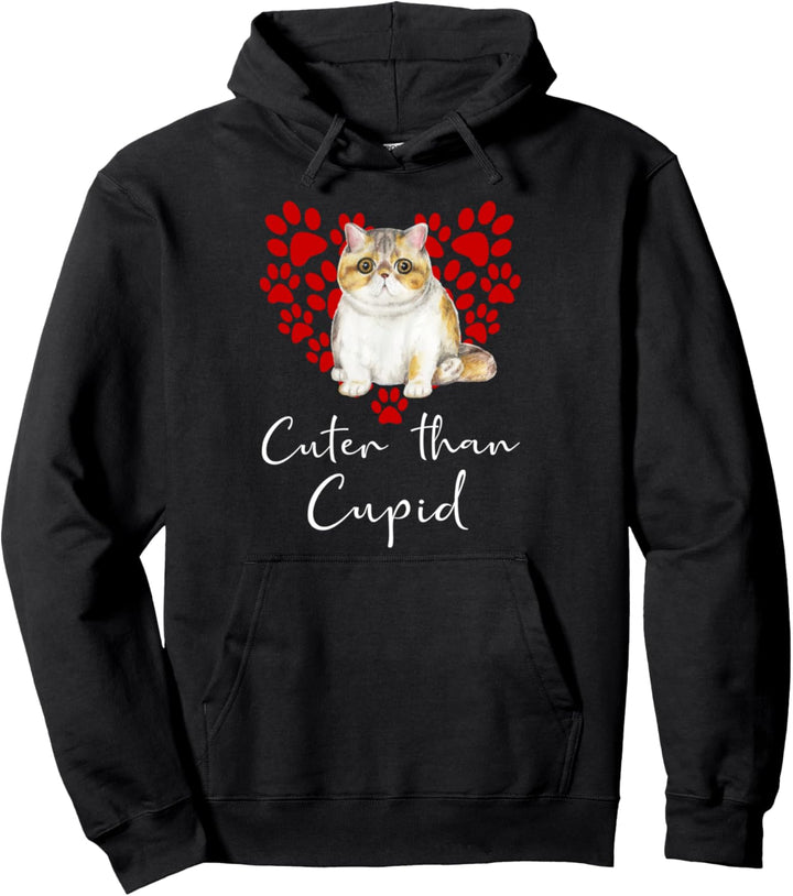 EXOTIC SHORTHAIR Cuter Than Cupid Katze Valentinstag Pullover Hoodie
