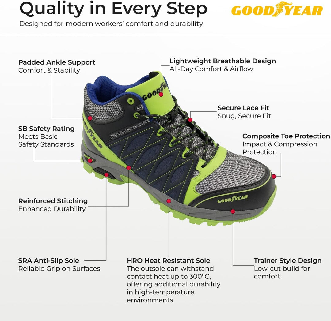 Goodyear Herren Sicherheitsstiefel, Yellow Blue, 44 EU Gelb Blau 44 EU, Gelb Blau 44 EU