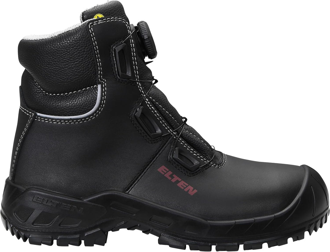 ELTEN Sicherheitsschuhe Laurenzo BOA Mid ESD S3S, Damen und Herren, Leder, Stahlkappe, leicht, robus
