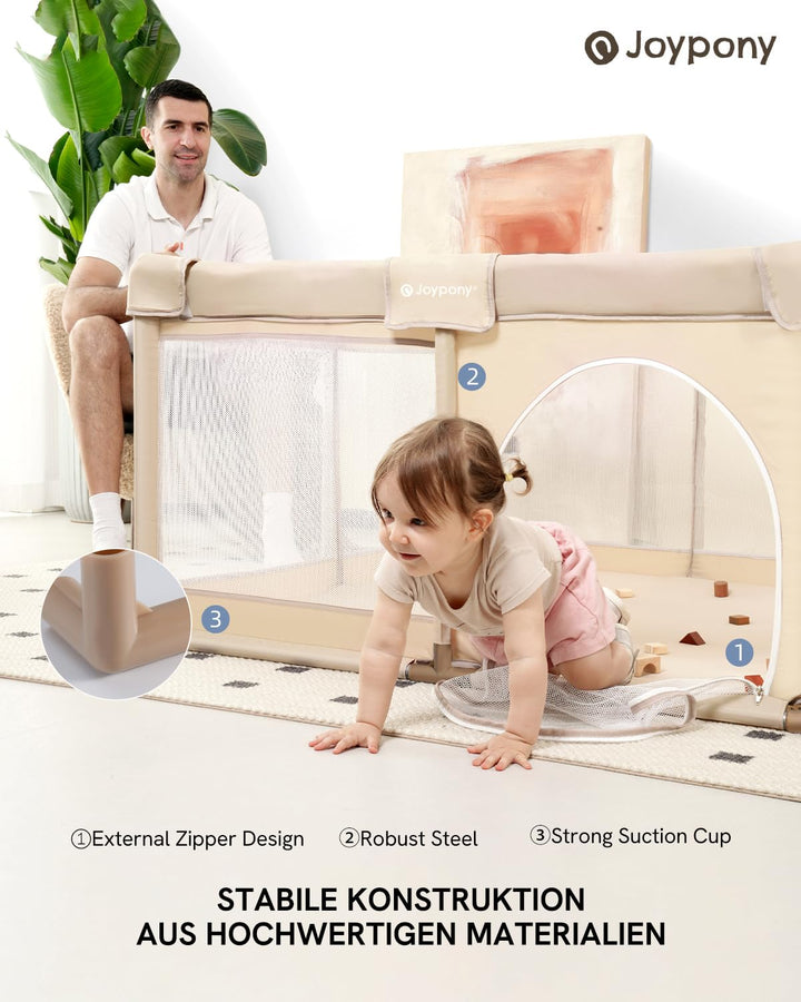 Laufstall Baby Beige 127×127 CM, Hellbeige 127×127 CM
