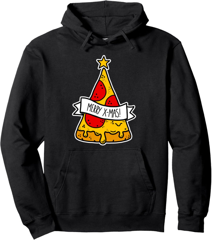 Pizza Weihnachten Weihnachtsbaum Pullover Hoodie