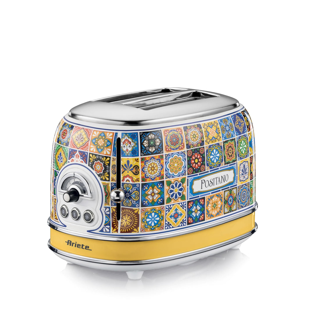 Ariete 155 Toaster Positano, 810 W, 2 Scheiben, 6 Bräunungsstufen, Krümelschublade, Defrost-Funktion