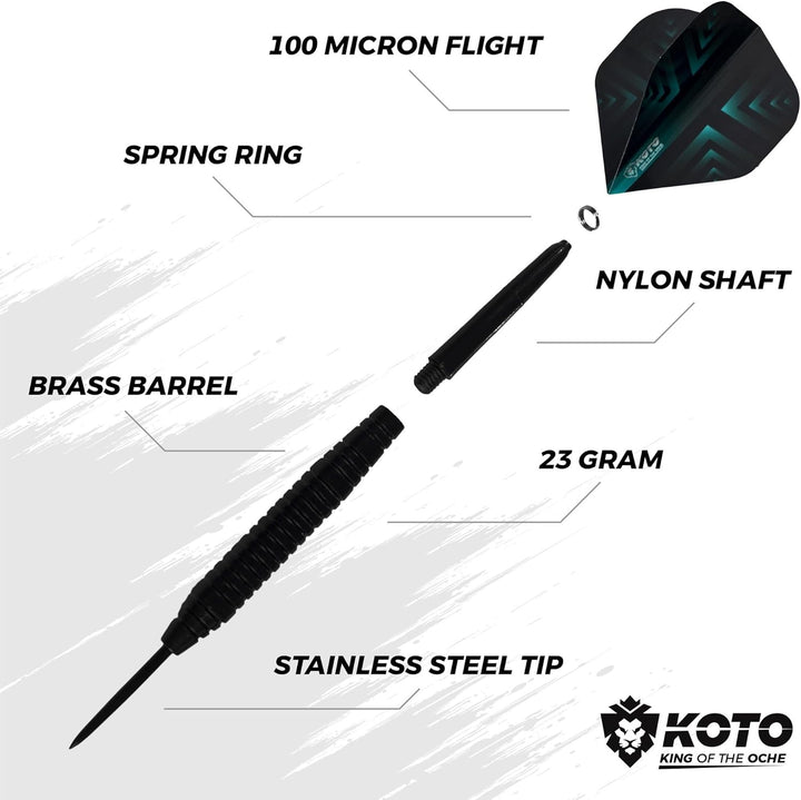 KOTO - King Pro + Surround + KOTO - Accessory Kit Steeltip 90 Stück, 2 Sets KOTO - Dartpfeile von 23