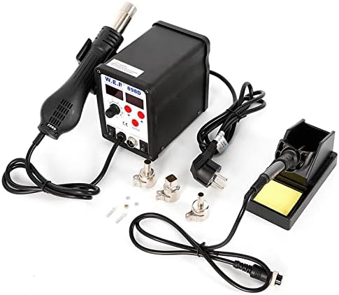 Lötstation Lötkolben Reichweit 898D 2IN1 LCD ESD SMD Lötmaschine 700W Leistungsstarke Heissluft-Rewo