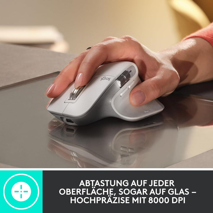 Logitech MX Master 3S - Kabellose Performance-Maus mit ultraschnellem Scrollen, Ergo, 8K DPI, Glas-T