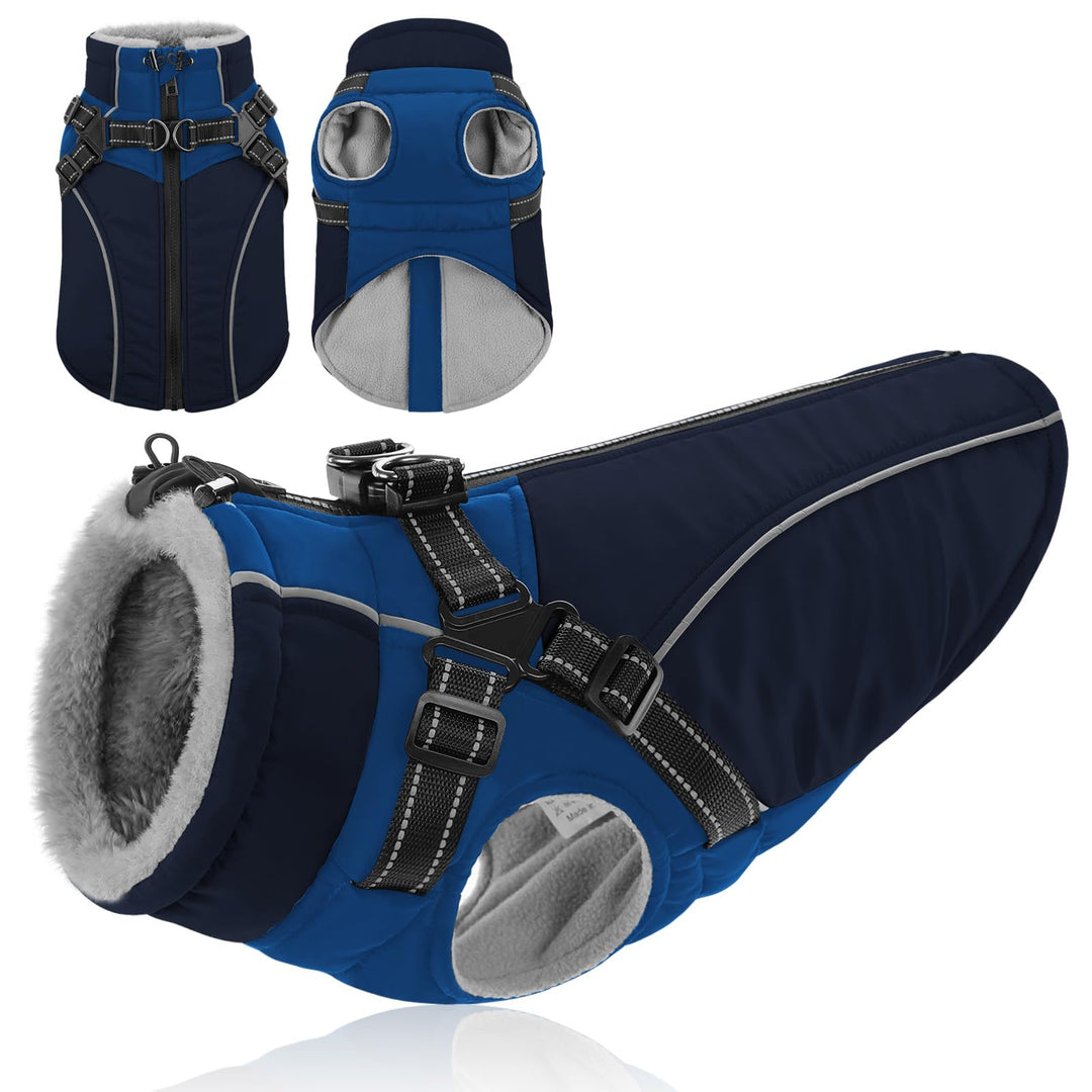 Hunde Wintermantel Wasserdicht,Hundejacke mit reflektierende Elemente und Fleecefutter für mittlere