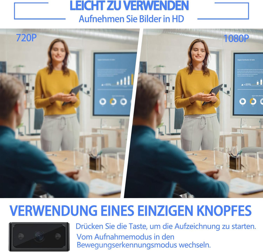 Mini-Surveillance-Kamera im kleinen Format - Innen- und Aussenüberwachungskamera - High Definition (