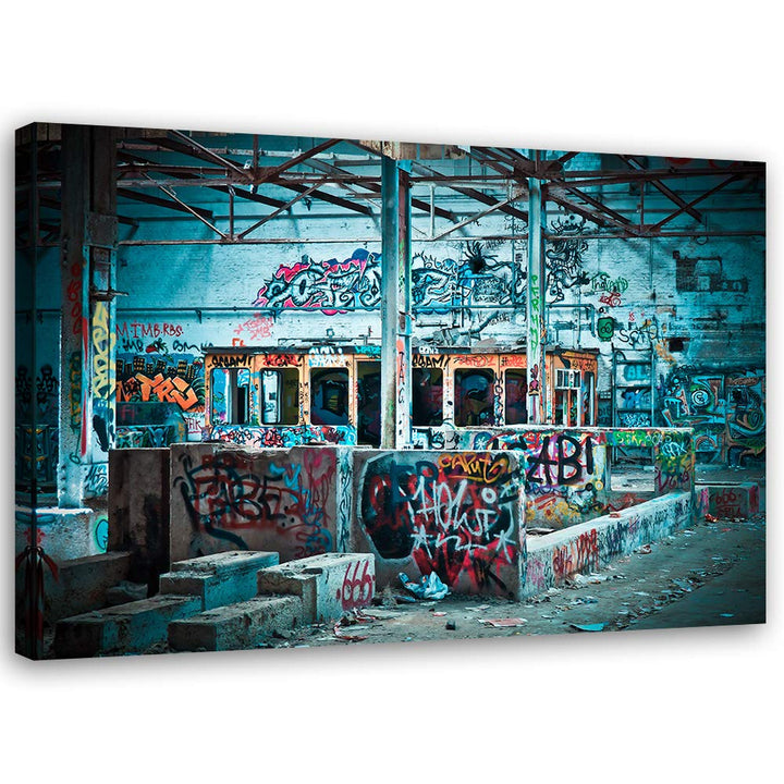 Feeby Bilder Graffiti XXL 120x80 cm 1 Teilig Wohnzimmer Schlafzimmer Büro Flur Küche Wandbilder Lein