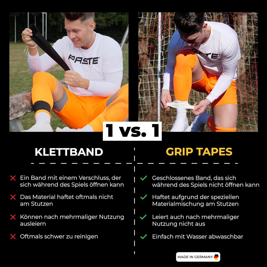 PASTE ® Schienbeinschonerhalter aus Silikon - DAS ORIGINAL - Fussball für Herren, Damen & Kinder Ein