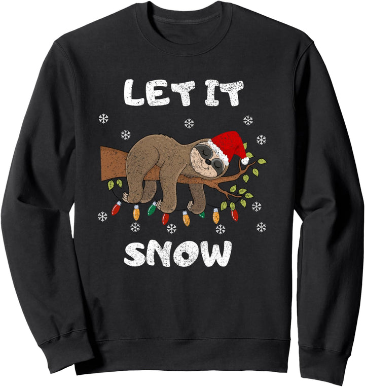 Let it snow. Faultier-Pullover Frohe Weihnachten Used Sweatshirt