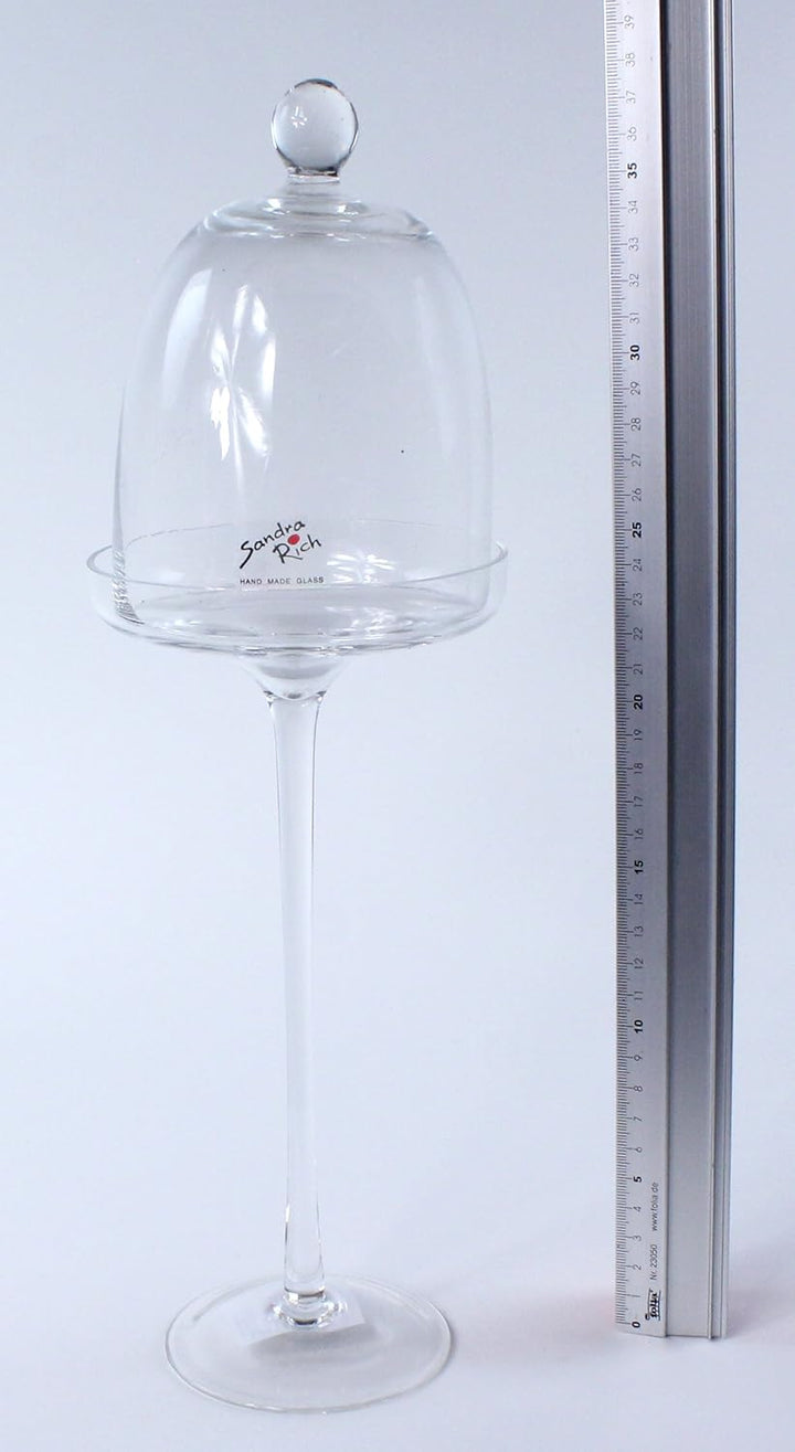 Glasteller mit Abdeckung Käseglocke Servierglocke Glasabdeckung Glassturz, 38 cm