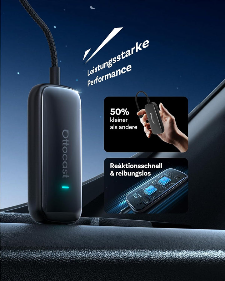OTTOCAST Play2Video Ultra, 3-in-1 Wireless CarPlay Adapter, Android Auto Adapter mit Netflix & YouTu