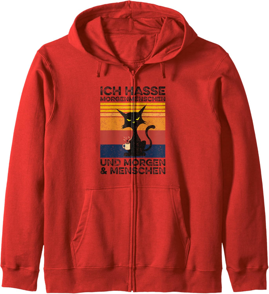 I Don't Like Morning People Kaffee Cat Katzen Kapuzenjacke