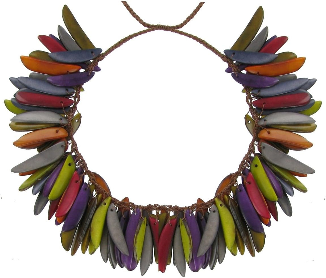 LES POULETTES BIJOUX - Tagua Halskette Herbst Mehrfarbig Flame
