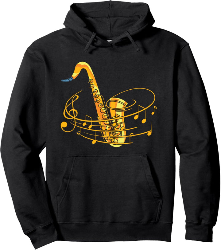 Hobby Saxophonist Musiker Jazz Musik Noten Saxophon Pullover Hoodie