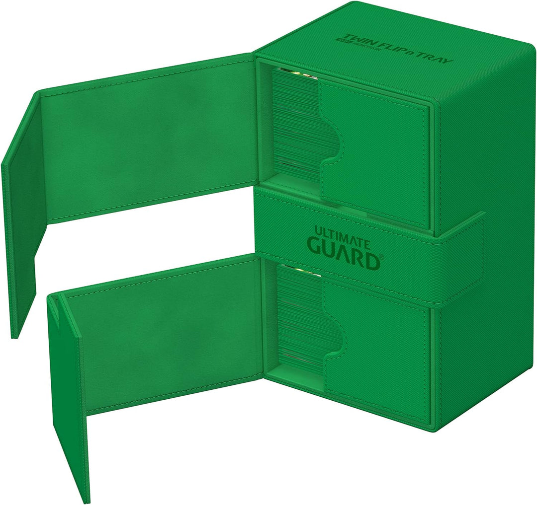 Ultimate Guard UGD011238 Twin Flip`n`Tray 160+ XenoSkin Monocolor Grün Kartenbox, Grün