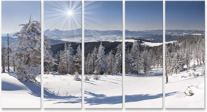 Bild Bilder auf Leinwand Schöne Winterlandschaft in den Bergen Wandbild Poster Leinwandbild VAZ, Lei