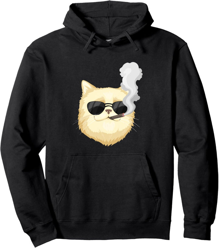 Lustiges Katzenraucher Meme Pullover Hoodie
