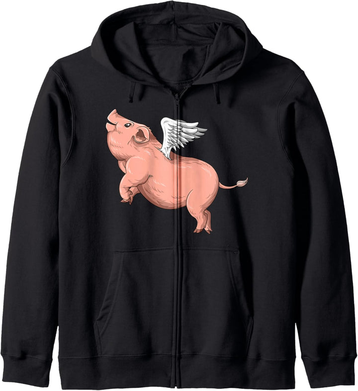 Fliegendes Schwein mit Flügeln für Schwein Kapuzenjacke