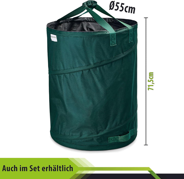 1x 170 Liter Pop-Up Gartenabfallsack Grün selbstaufstellend & stabil | Laubsack | Gartensack | Garte