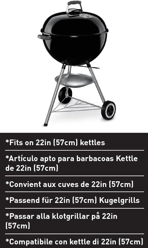 Weber 8417 Warmhalterost, für Holzkohlegrills mit 57 cm, Schwarz Single, Single