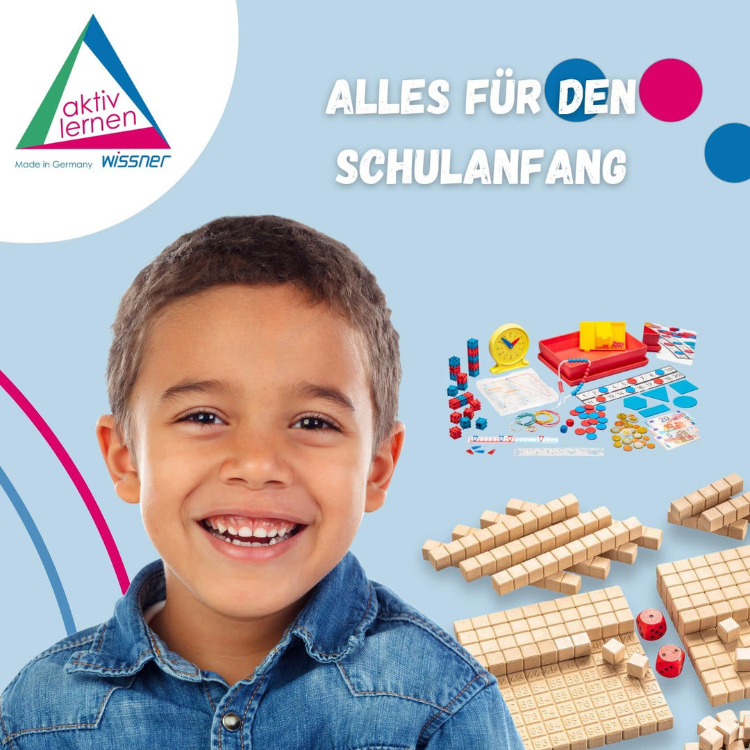 WISSNER® Mathe-Lernbox für die Grundschule mit Übungsaufgaben - Mathe-Set Made in Germany, Ideal für